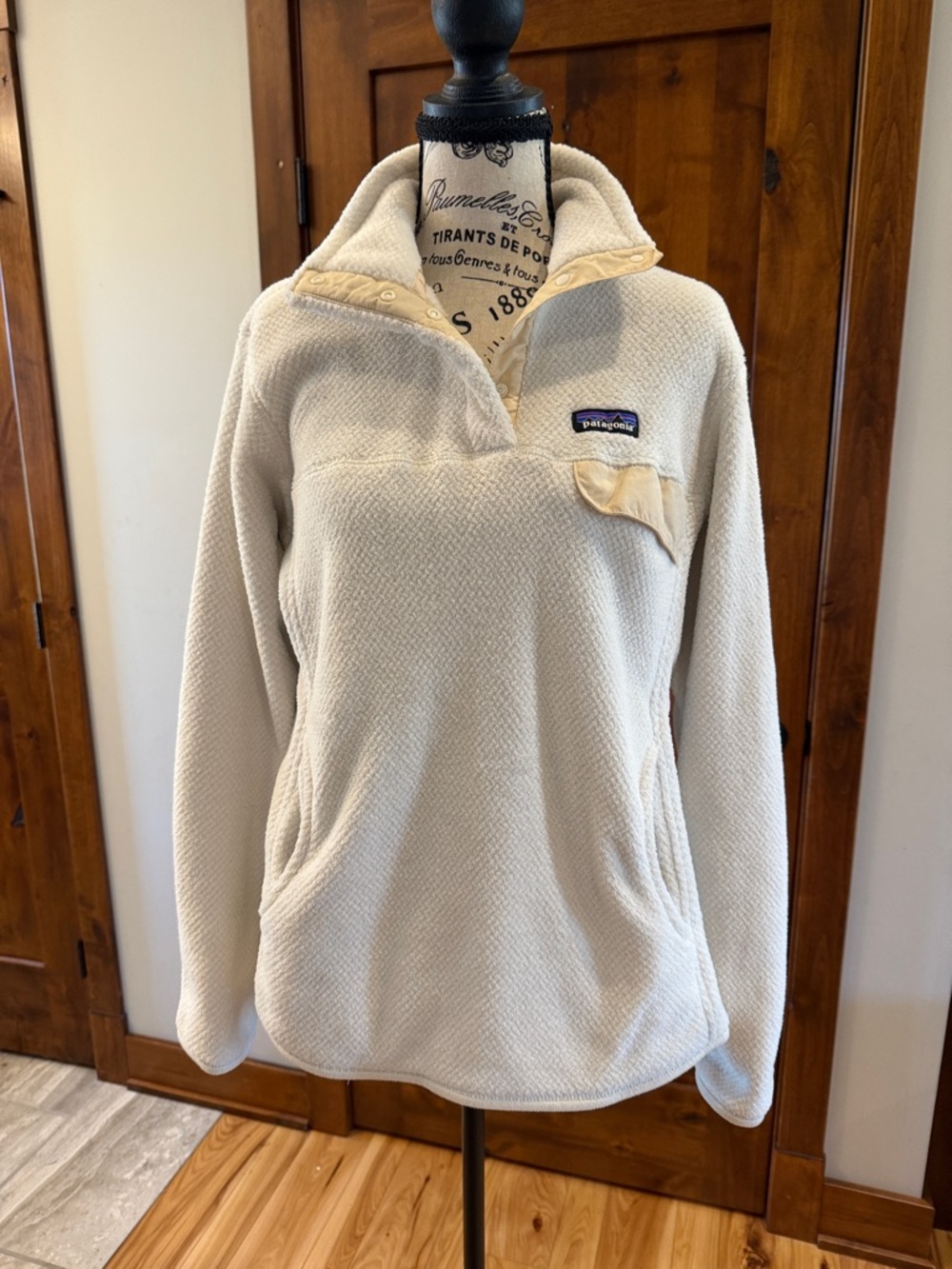 Patagonia Cream Off-White Snap-T Fleece Pullover Size Large